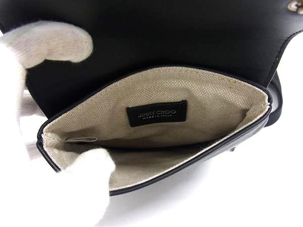 JIMMY CHOO ジミーチュウ ショルダーバッグ KIMI MESSANGER RCX - ブラック レザー ユニセックス スタースタッズ シルバー金具 ゴールド金具 超美品