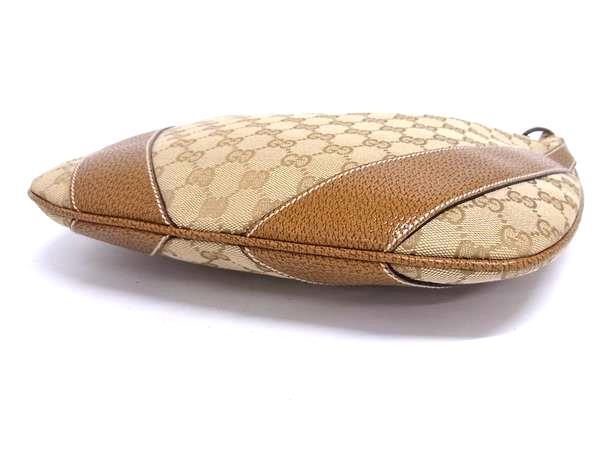 GUCCI グッチ ショルダーバッグ GGキャンバス 124357 ブラウン キャンバス×レザー レディース