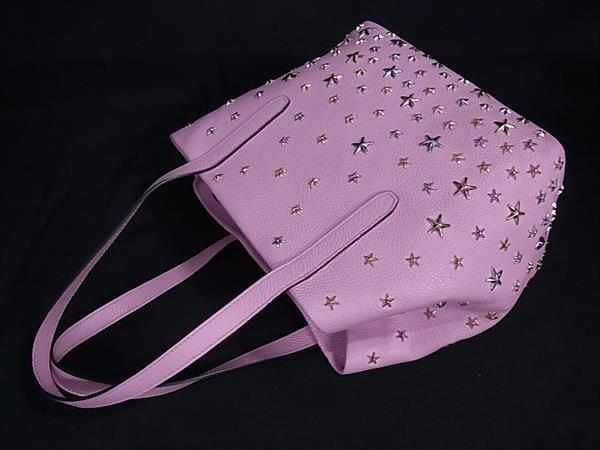 JIMMY CHOO ジミーチュウ トートバッグ ソフィアS - ピンク レザー レディース スタースタッズ シルバー金具 ゴールド金具 美品
