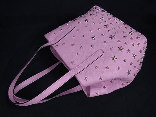 JIMMY CHOO ジミーチュウ トートバッグ ソフィアS - ピンク レザー レディース スタースタッズ シルバー金具 ゴールド金具 美品