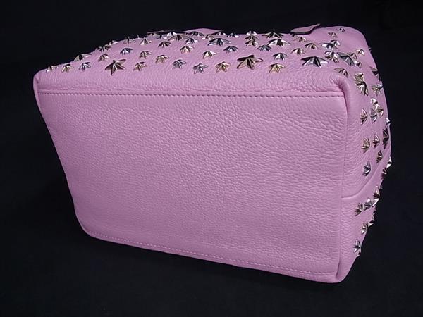JIMMY CHOO ジミーチュウ トートバッグ ソフィアS - ピンク レザー レディース スタースタッズ シルバー金具 ゴールド金具 美品