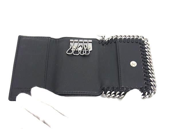 STELLA McCARTNEY ステラ マッカートニー キーケース ファラベラ - ブラック エコレザー レディース 4連 シルバー金具