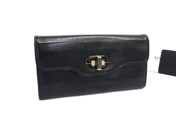 BVLGARI ブルガリ 財布 イザベラロッセリーニ - ブラック レザー レディース 二つ折り 長財布 ゴールド金具 美品