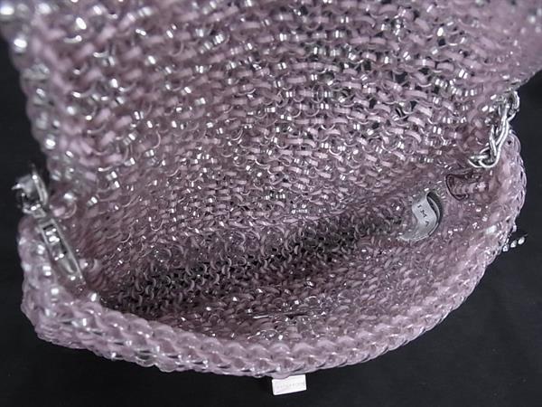 ANTEPRIMA アンテプリマ ハンドバッグ ワイヤーバッグ - ピンク系 シルバー PVCワイヤー レディース チェーン ターンロック シルバー金具 美品