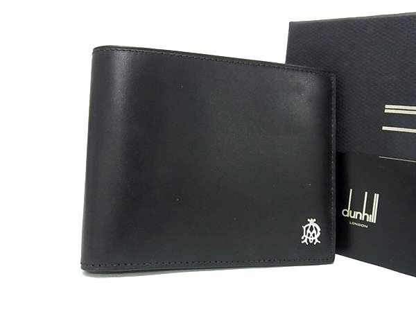 dunhill ダンヒル 財布 WESSEX 二つ折り 札入れ L2R330A ブラック レザー メンズ シルバー金具