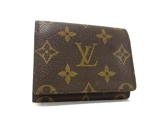 美品 LOUIS VUITTON ルイ ヴィトン カードケース モノグラム アンヴェロップ カルト ドゥ ヴィジット M62920 ブラウン PVC レザー ユニセックス 名刺入れ