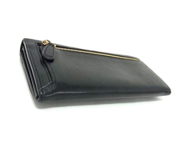 PRADA プラダ 長財布 SAFFIANO METAL ORO 1MH132 ブラック レザー レディース ゴールド金具