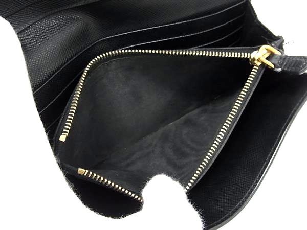 PRADA プラダ 長財布 SAFFIANO METAL ORO 1MH132 ブラック レザー レディース ゴールド金具