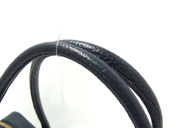 美品 ADMJ エーディーエムジェイ ハンドバッグ ボストンバッグ - ネイビー系 レザー レディース ゴールド金具