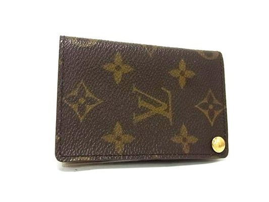 美品 LOUIS VUITTON ルイ ヴィトン カードケース モノグラム ポルトカルト・クレディ・プレッシオン M60937 ブラウン PVC レザー ユニセックス ゴールド金具