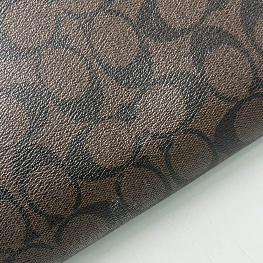 COACH コーチ トートバッグ シグネチャー 2WAYバッグ F54690 ブラウン系×ブラック系 PVC×レザー レディース ショルダーバッグ ゴールド金具