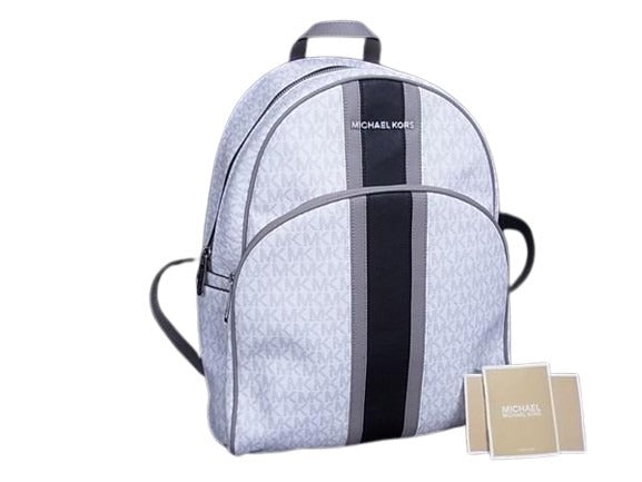 MICHAEL KORS マイケルコース リュックサック バックパック 35S9SAYB7B ホワイト系×グレー系 PVC×レザー ユニセックス 超美品