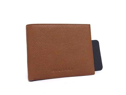 BVLGARI ブルガリ 二つ折り財布 クラシコ 札入れ - ブラウン系 レザー メンズ 美品