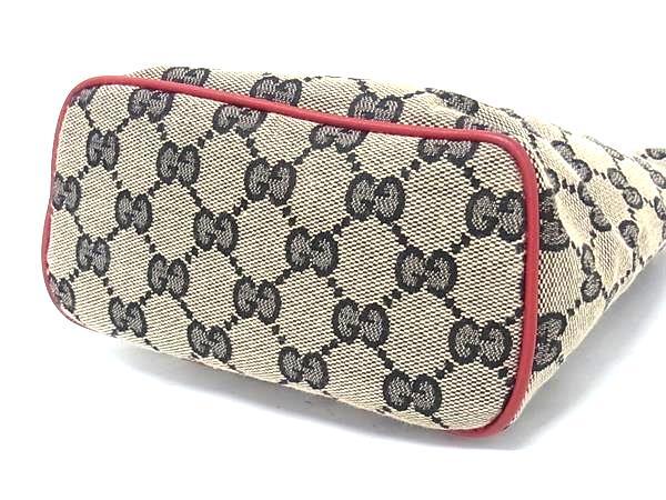 GUCCI グッチ ハンドバッグ ワンハンドル ミニバッグ 039 1147 ベージュ系×レッド系 GGキャンバス×レザー レディース ゴールド金具 超美品