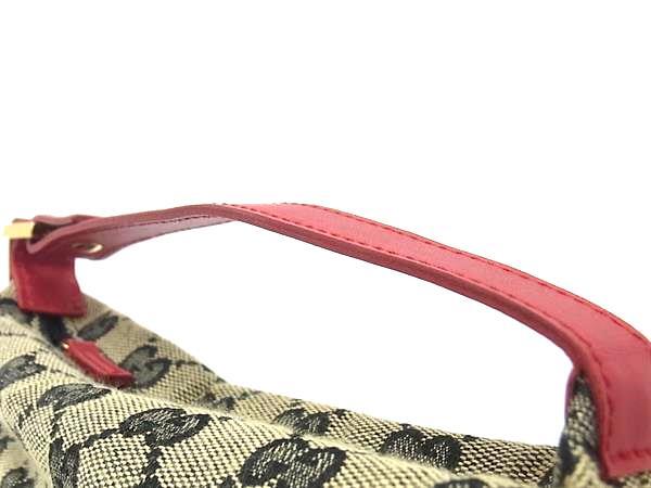GUCCI グッチ ハンドバッグ ワンハンドル ミニバッグ 039 1147 ベージュ系×レッド系 GGキャンバス×レザー レディース ゴールド金具 超美品