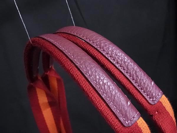 COACH コーチ トートバッグ C8293 ピンク×レッド キャンバス×レザー レディース 美品