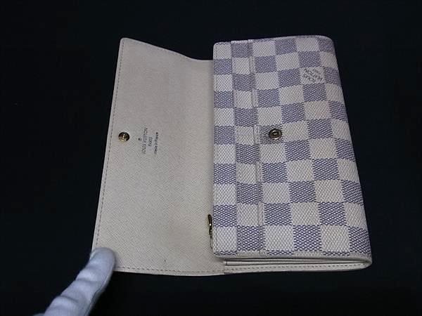 LOUIS VUITTON ルイヴィトン 財布 ダミエアズール ポルトフォイユ サラ N61735 アズール PVC レザー ユニセックス 二つ折り長財布 ゴールド金具