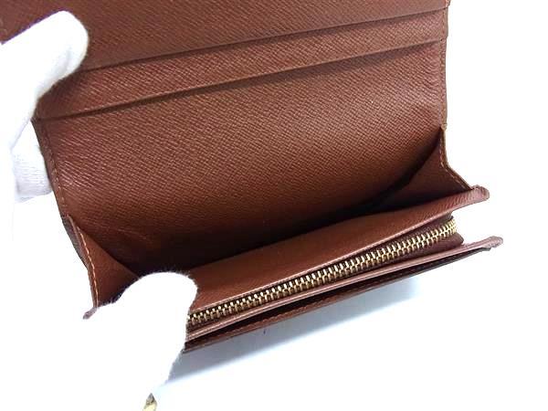 LOUIS VUITTON ルイヴィトン 財布 モノグラム ポルトモネ ビエトレゾール M61730 ブラウン PVC レザー レディース 二つ折り財布 ゴールド金具