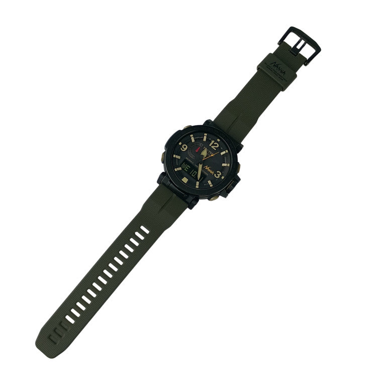CASIO カシオ 腕時計 NANGAコラボ プロトレック クライマーライン PRW 6630NA 1A3JR ブラック カーキ系 プラスチック メンズ アナデジ 電波ソーラー 美品