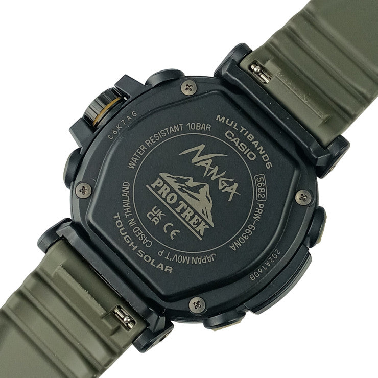 CASIO カシオ 腕時計 NANGAコラボ プロトレック クライマーライン PRW 6630NA 1A3JR ブラック カーキ系 プラスチック メンズ アナデジ 電波ソーラー 美品
