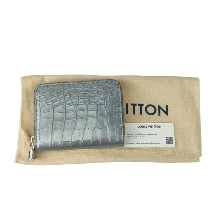 LOUIS VUITTON ルイヴィトン コインケース ジッピー コインパース エキゾチックレザー シルバー クロコダイル レディース アリゲーター 新古未使用展示品