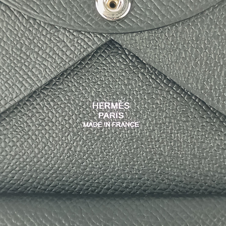HERMES エルメス コインケース カルヴィ デュオ ブラック エプソン ユニセックス 小銭入れ W刻印 新品未使用展示品