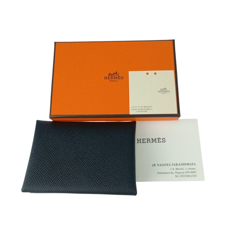 HERMES エルメス コインケース カルヴィ デュオ ブラック エプソン ユニセックス 小銭入れ W刻印 新品未使用展示品