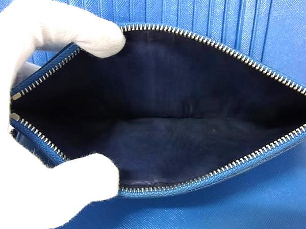 PRADA プラダ 財布 サフィアーノ 2ML220 ブルー レザー メンズ ラウンドファスナー 長財布