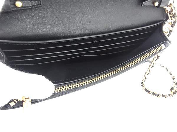 TORY BURCH トリーバーチ 財布 ブラック レザー レディース 星 タッセル チェーン ショルダーウォレット 長財布 美品