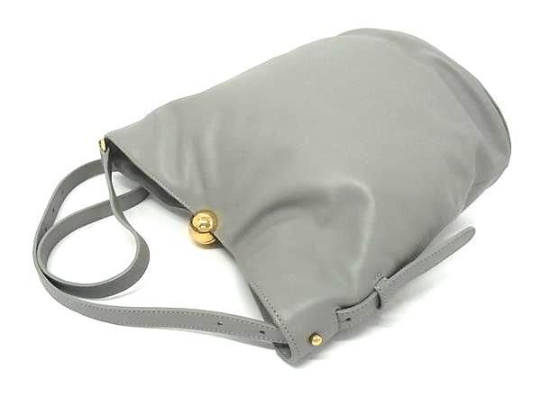 FURLA フルラ ショルダーバッグ スフェラ グレー ソフト レザー レディース 超美品