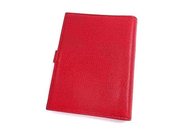 BVLGARI ブルガリ 手帳カバー ブルガリブルガリ レッド レザー レディース 6穴式 シルバー金具 超美品