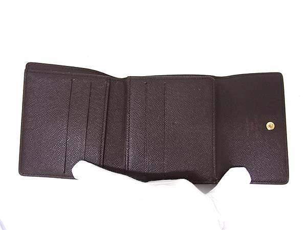 LOUIS VUITTON ルイヴィトン 財布 ダミエ ポルトモネビエ カルトクレディ N61652 エベヌ ブラウン PVC レザー レディース 三つ折り 財布