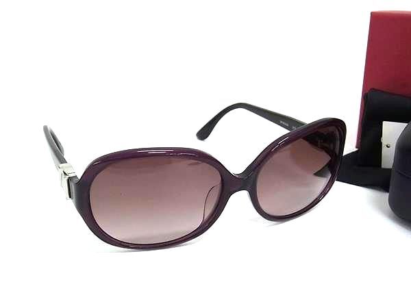Salvatore Ferragamo フェラガモ サングラス ヴァラ SF654SA パープル ブラウングラデーション プラスチック レディース シルバー金具 美品
