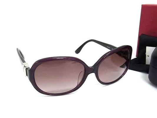 Salvatore Ferragamo フェラガモ サングラス ヴァラ SF654SA パープル ブラウングラデーション プラスチック レディース シルバー金具 美品