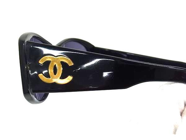 CHANEL シャネル サングラス ココマーク 5246 ブラック クリアブルー プラスチック レディース 美品