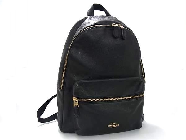 COACH コーチ リュックサック チャーリー F29004 ブラック レザー ナイロン ユニセックス ゴールド金具 美品
