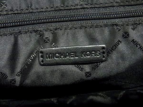 MICHAEL KORS マイケルコース ショルダーバッグ MK柄 ブラック ベージュ キャンバス レザー ユニセックス 超美品