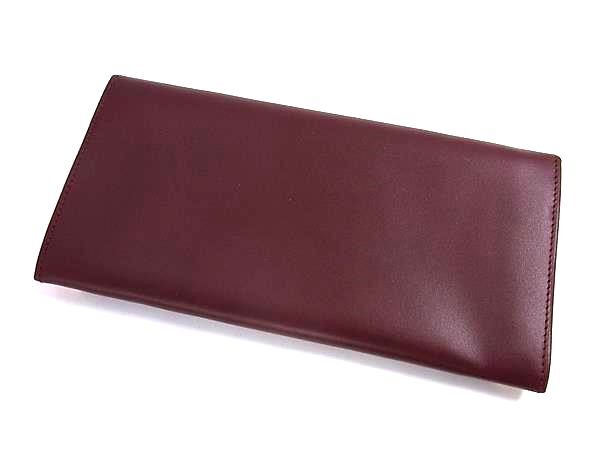 Cartier カルティエ 財布 マストライン ボルドー レザー メンズ 二つ折り 長財布 超美品