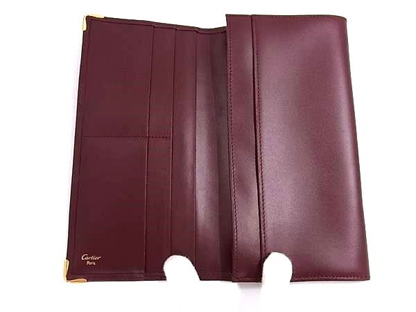 Cartier カルティエ 財布 マストライン ボルドー レザー メンズ 二つ折り 長財布 超美品