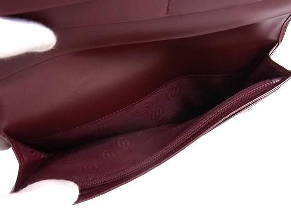 Cartier カルティエ 財布 マストライン ボルドー レザー メンズ 二つ折り 長財布 超美品