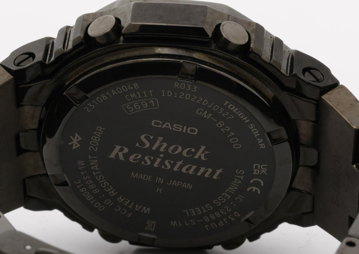 CASIO カシオ 時計 GSHOCK FULL METAL 2100 Series GMB2100BD1AJF ブラック ステンレススチール メンズ アナデジ 美品