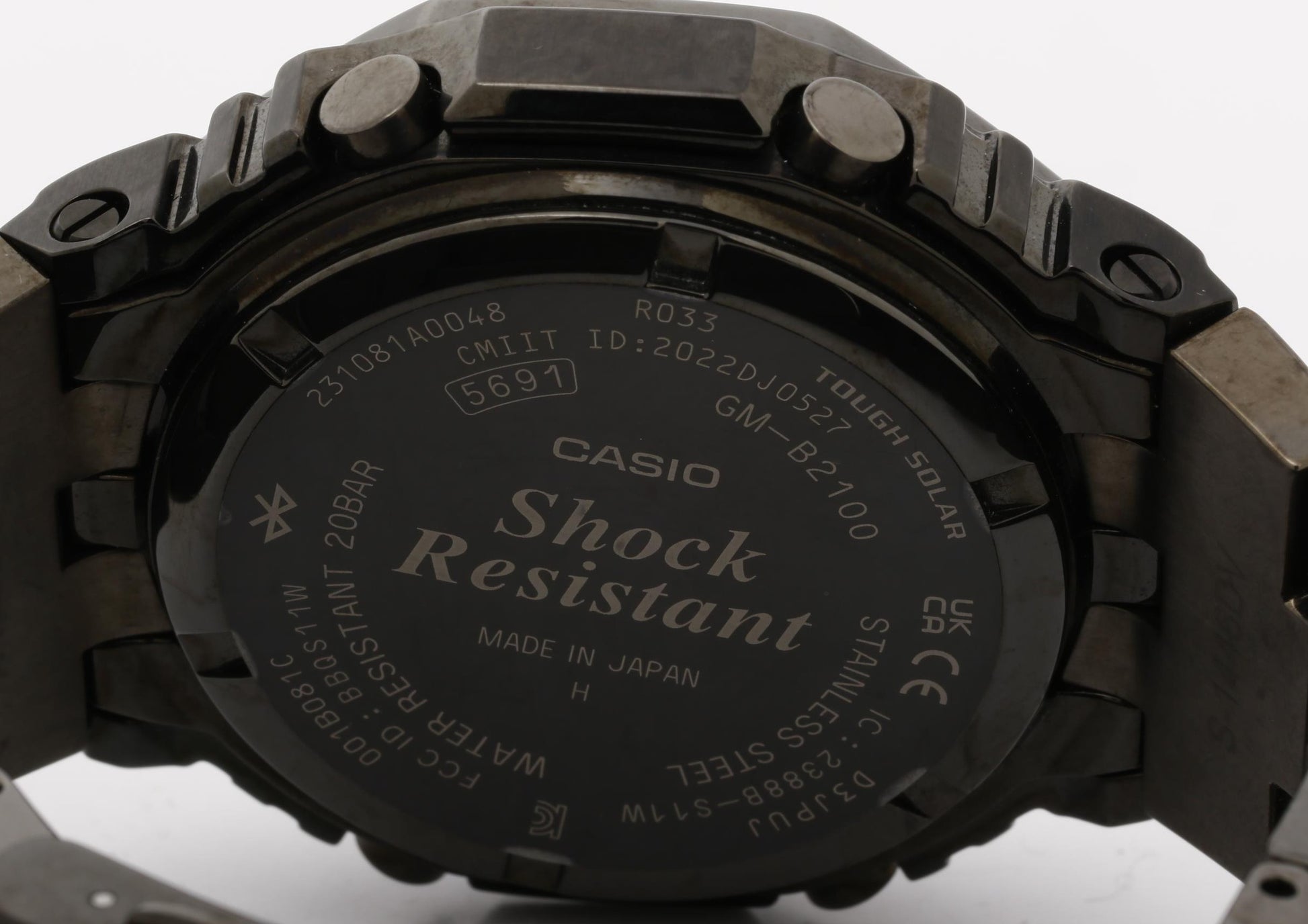 CASIO カシオ 時計 GSHOCK FULL METAL 2100 Series GMB2100BD1AJF ブラック ステンレススチール メンズ アナデジ 美品