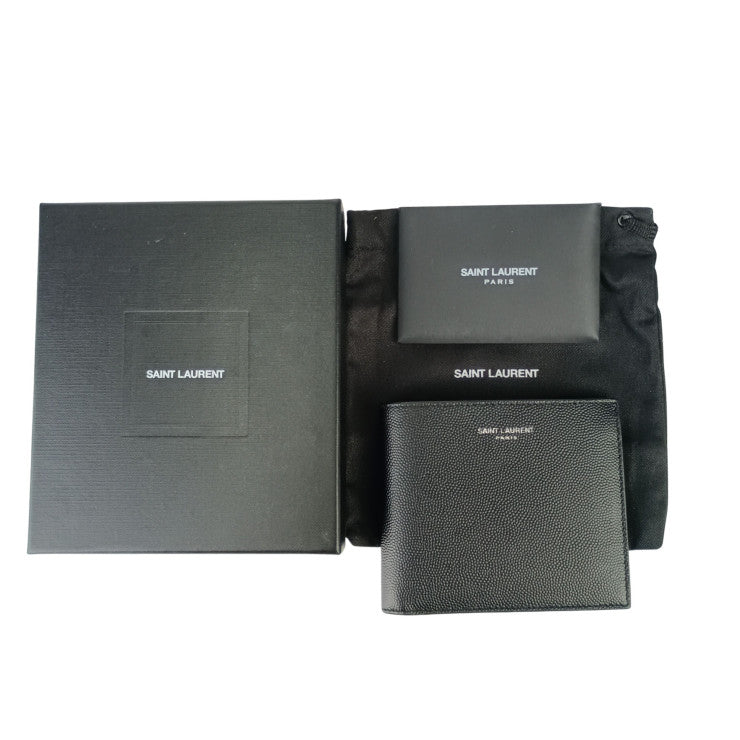 SAINT LAURENT サンローラン 財布/コインケース 二つ折り財布 396307 ブラック レザー メンズ 超美品