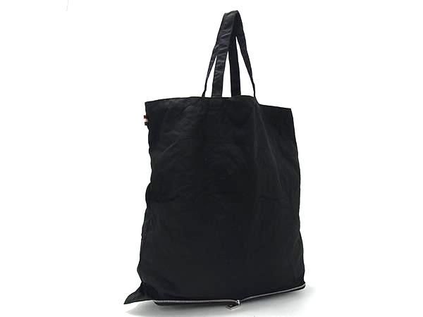 BALLY バリー トートバッグ エコバッグ ブラック ナイロン×レザー ユニセックス 折りたたみ式 シルバー金具 美品