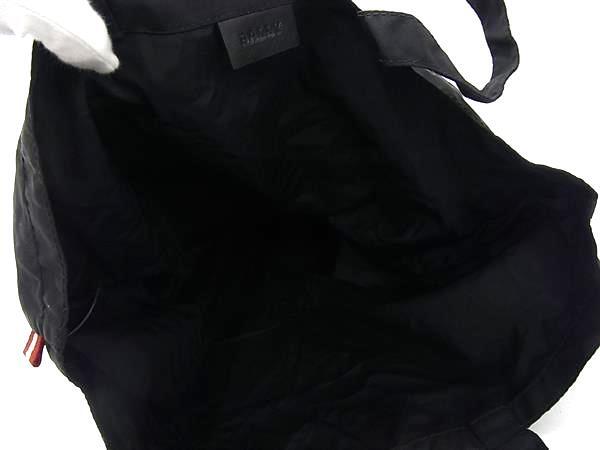 BALLY バリー トートバッグ エコバッグ ブラック ナイロン×レザー ユニセックス 折りたたみ式 シルバー金具 美品