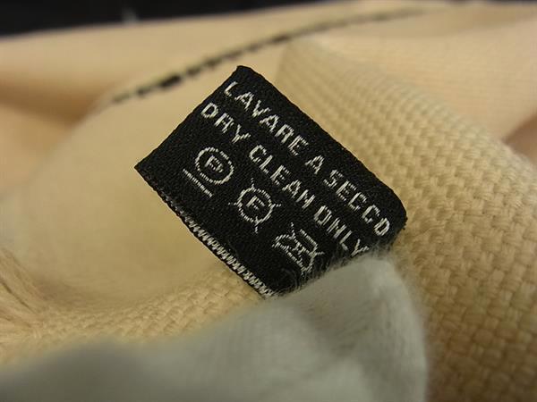 GUCCI グッチ マフラー ベージュ ブラック ウール100％ レディース ロゴ フリンジ 美品