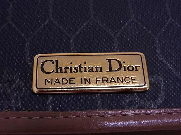 ChristianDior クリスチャンディオール ショルダーバッグ ブラウン PVC レザー レディース ハニカム柄 チェーン