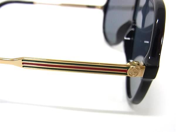 GUCCI グッチ サングラス シェリーライン GG0199S ブラック クリアブルー プラスチック ユニセックス 美品