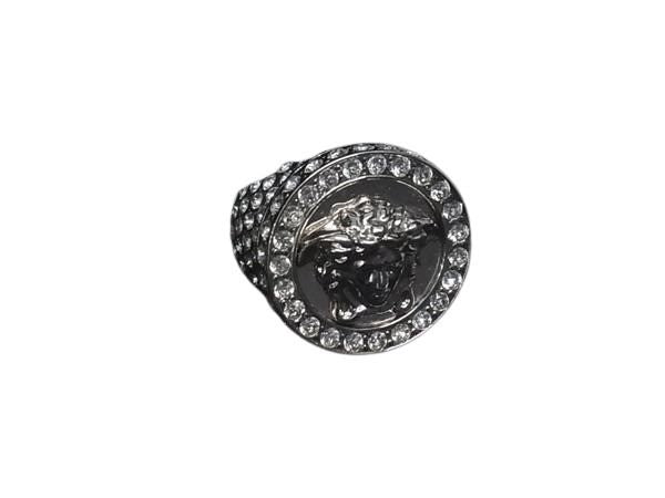 VERSACE ヴェルサーチェ リング 指輪 メデューサ シルバー メタル ユニセックス ラインストーン