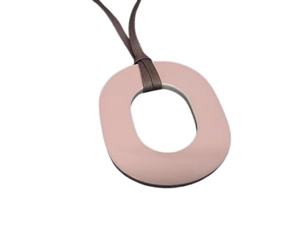 HERMES エルメス ネックレス イスム ピグマン ピンク系 ライトブルー ラッカー レディース 美品